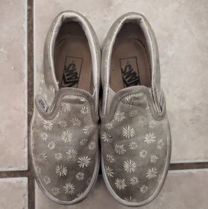 Girls vans floral slip ons, size 12